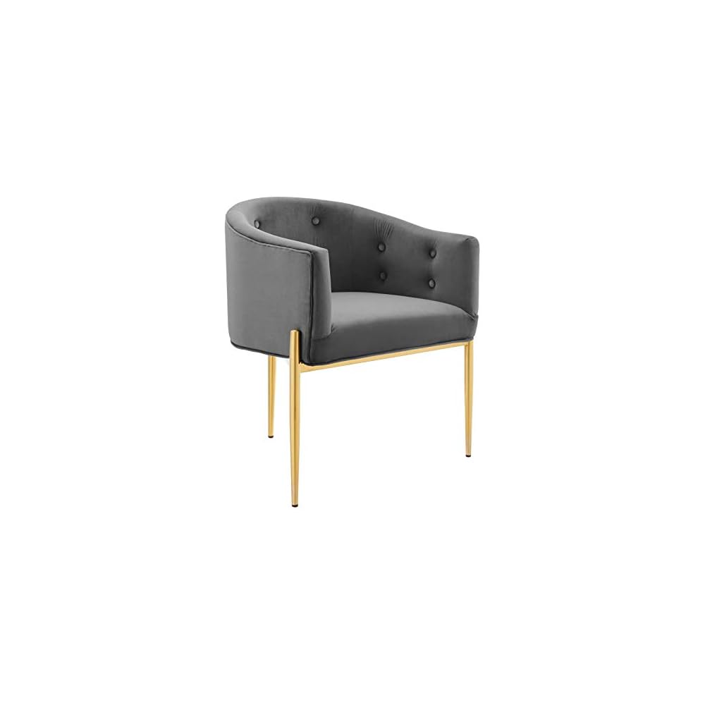Modway Savour Tufted Performance Velvet Accent Chair in Gray