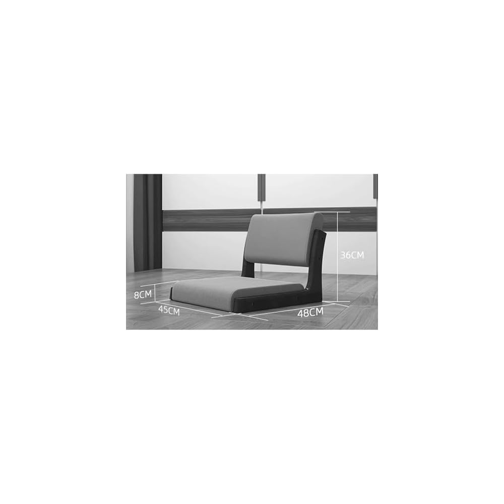 Living Room Legless Chair Floor Chair Wooden Fabric Cushion Back Support Lazy Shop Bedroom 45X48X36CM(Size:45X48X36CM,Color:C)
