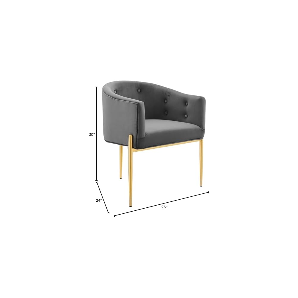 Modway Savour Tufted Performance Velvet Accent Chair in Gray