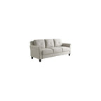 Pemberly Row Transitional 78.7" W Solid Hardwood Frame Sofa with Elegant Tufted Back Cushions in Beige Premium Fabric Upholstery