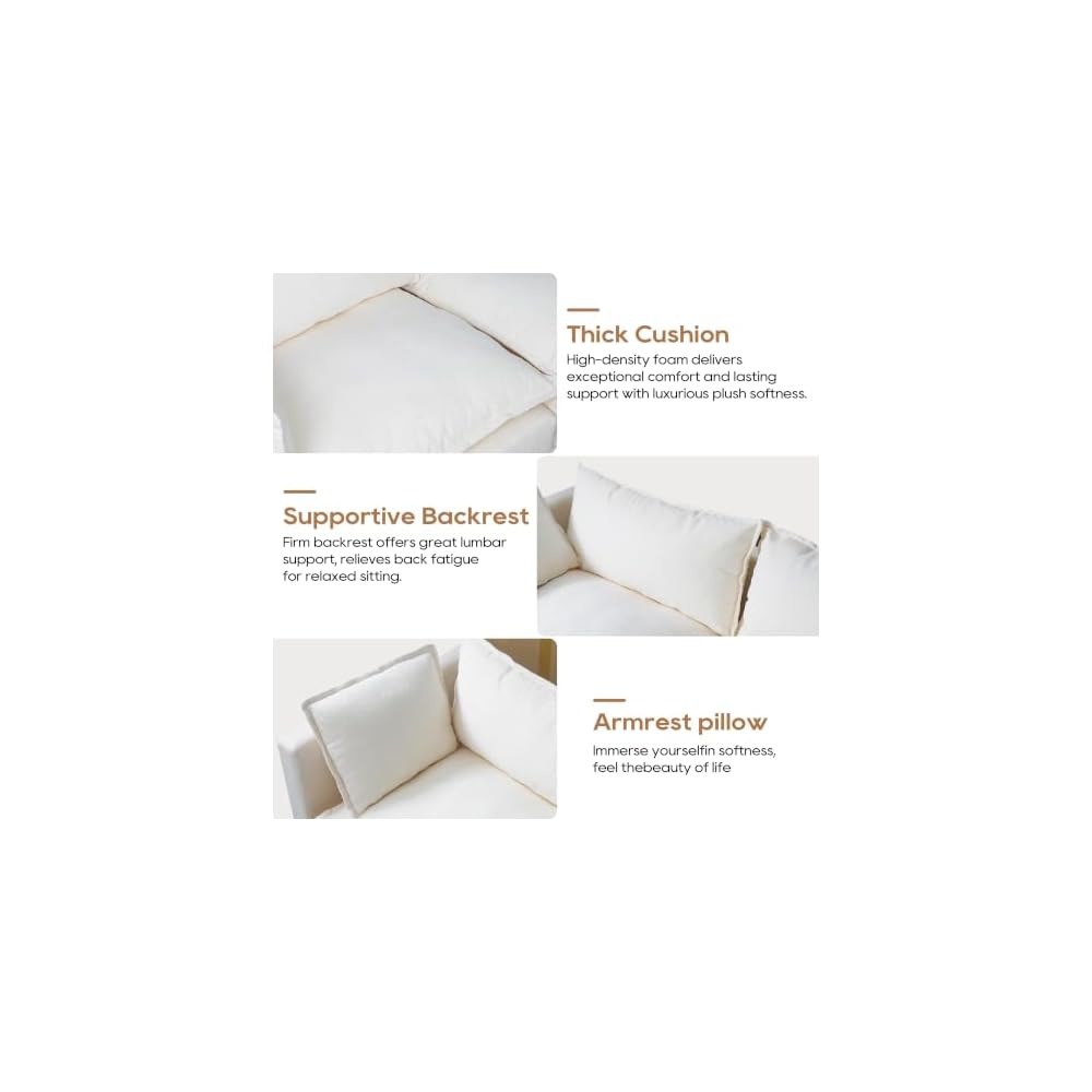 104.9" Modular Sectional Couches, L Shaped Cloud Couch