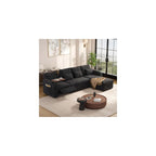 107.8'' Sleeper Sofa Bed, Recliner Pull Out Couches for Living Room, Black