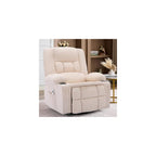 Rocker Recliner Chair with Massage and Heat, Nursery Rocking Chairs for Living Room, Comfy Relining Chair with Cup Holders, USB Charge Port, Side Pockets, Ergonomic Single Sofa, Brown