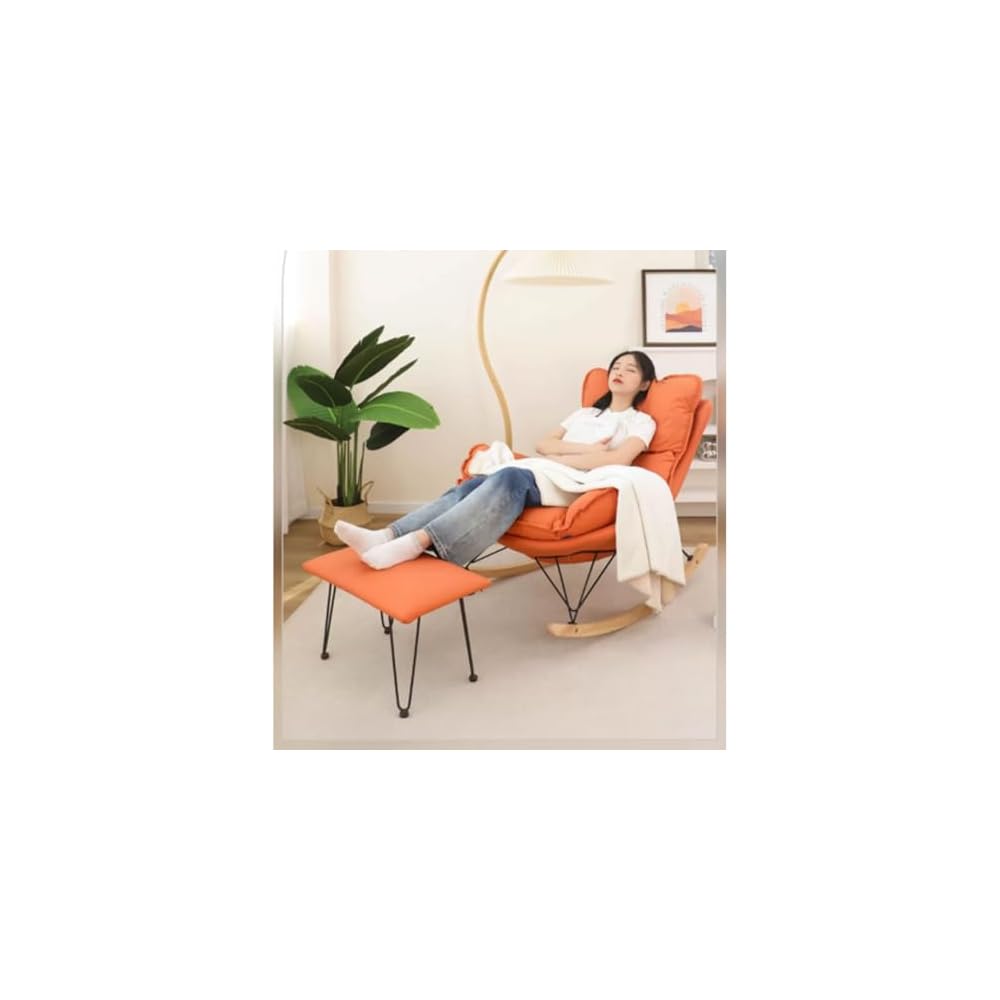 LSLYTQ Rocking Chair Tech Cloth Accent Chairs Upholstered Rocking Chair Relax Lounge Leisure Chair Sofa Chairs for Bedroom Office Sitting