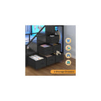 BTHFST Bunk Bed Full Over Full with Stairs, Storage Drawers and LED Lights
