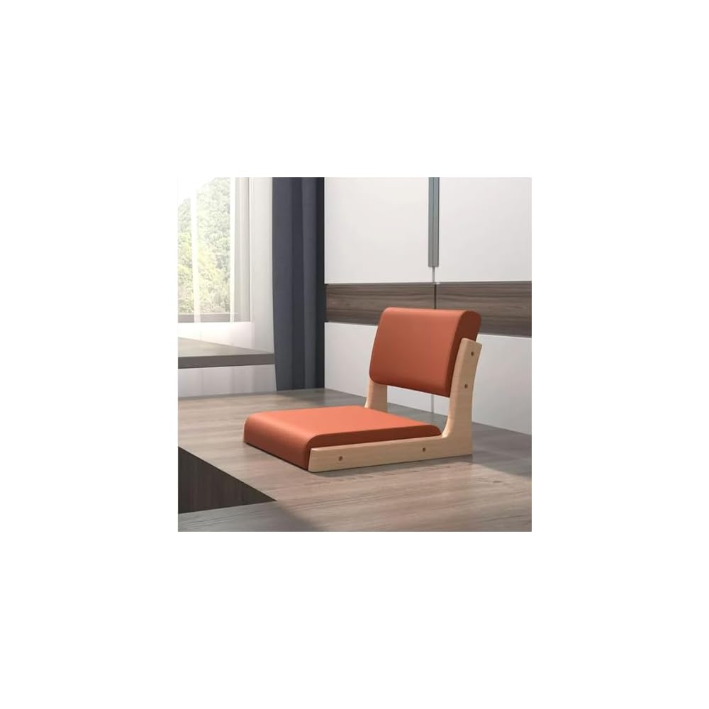 Living Room Legless Chair Floor Chair Wooden Fabric Cushion Back Support Lazy Shop Bedroom 45X48X36CM(Size:45X48X36CM,Color:C)