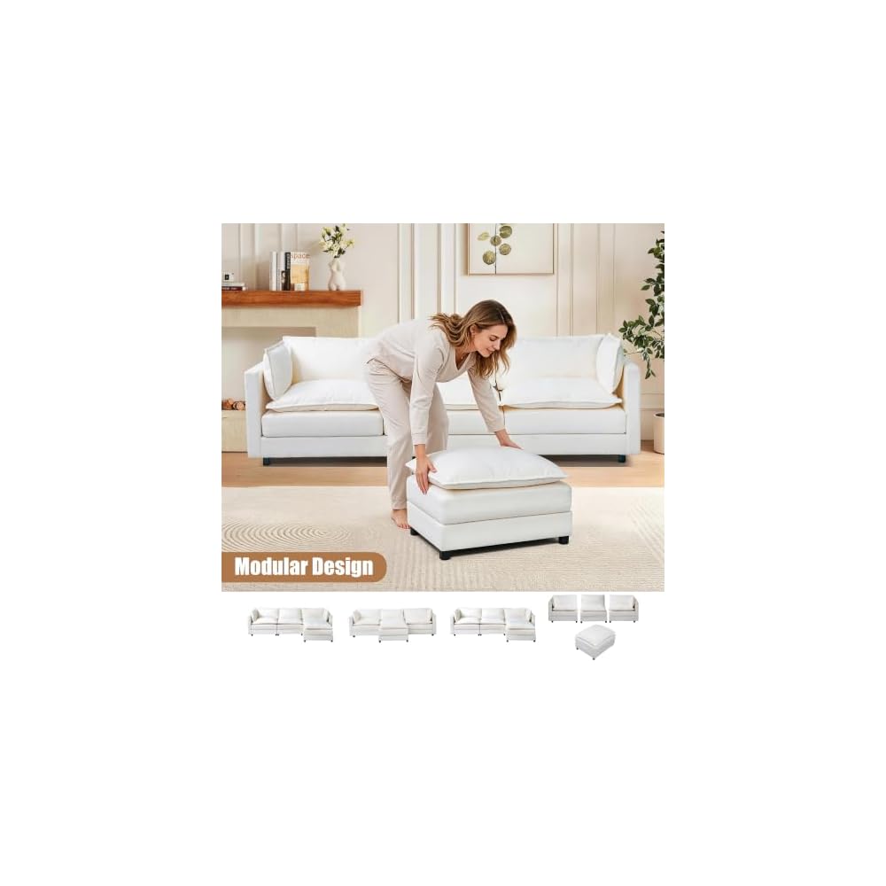 104.9" Modular Sectional Couches, L Shaped Cloud Couch