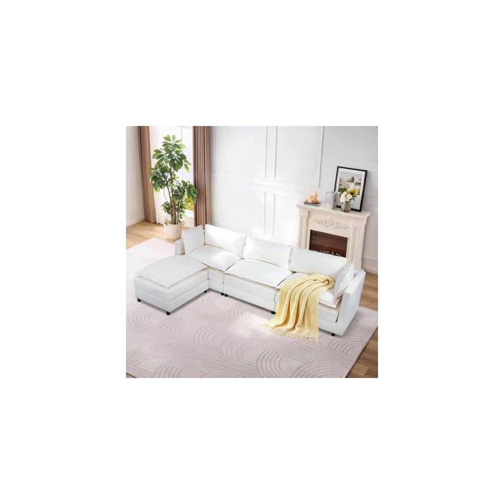 104.9" Modular Sectional Couches, L Shaped Cloud Couch
