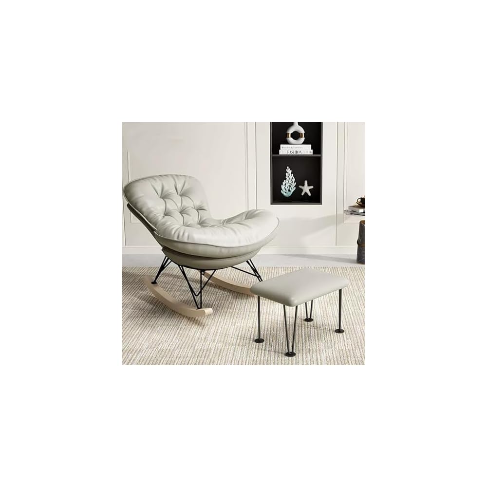 LSLYTQ Rocking Chair Tech Cloth Accent Chairs Upholstered Rocking Chair Relax Lounge Leisure Chair Sofa Chairs for Bedroom Office Sitting