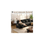 107.8'' Sleeper Sofa Bed, Recliner Pull Out Couches for Living Room, Black