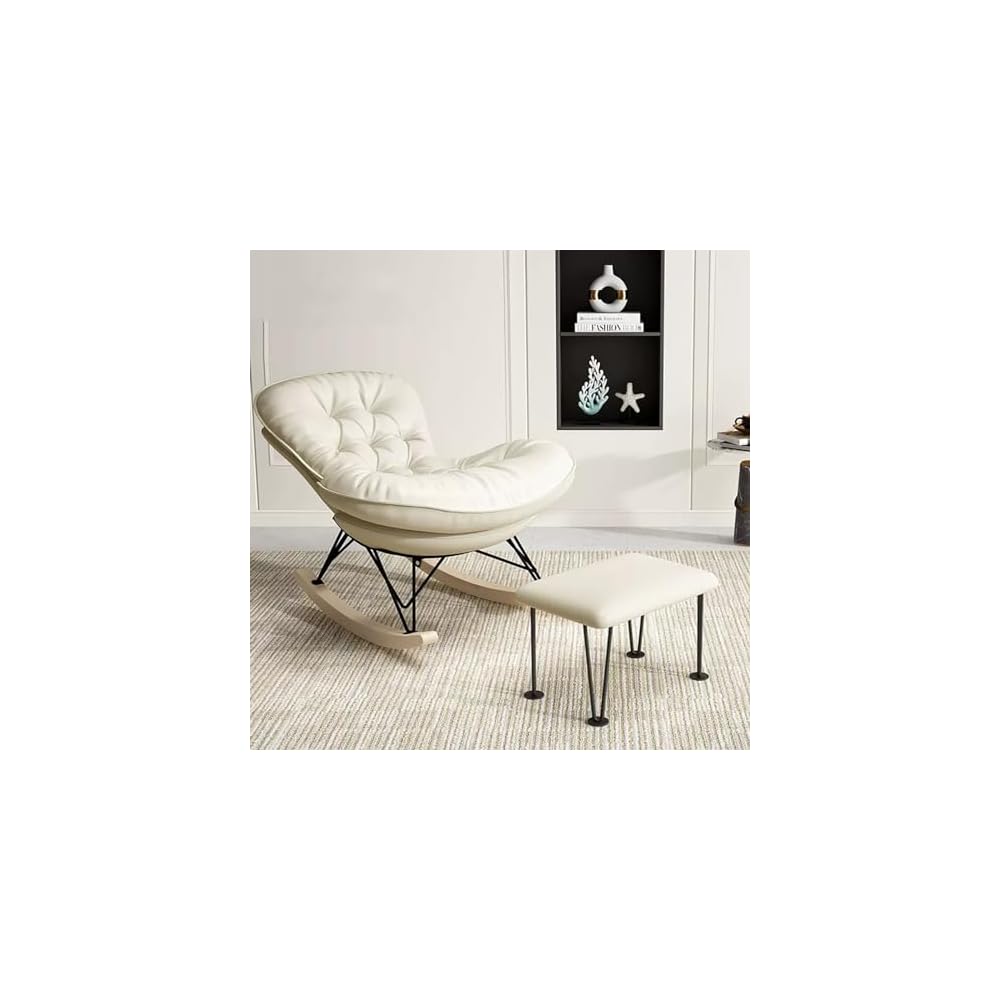 LSLYTQ Rocking Chair Tech Cloth Accent Chairs Upholstered Rocking Chair Relax Lounge Leisure Chair Sofa Chairs for Bedroom Office Sitting