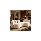 GEARIVY Cloud-Soft Cream Teddy Chenille Sofa Chair | Nordic-Style Portable Lounge Chair for Living Room, Bedroom & Balcony | High-Resilience Foam Cushion with Healing Whimsical Design.（White，82.68”）