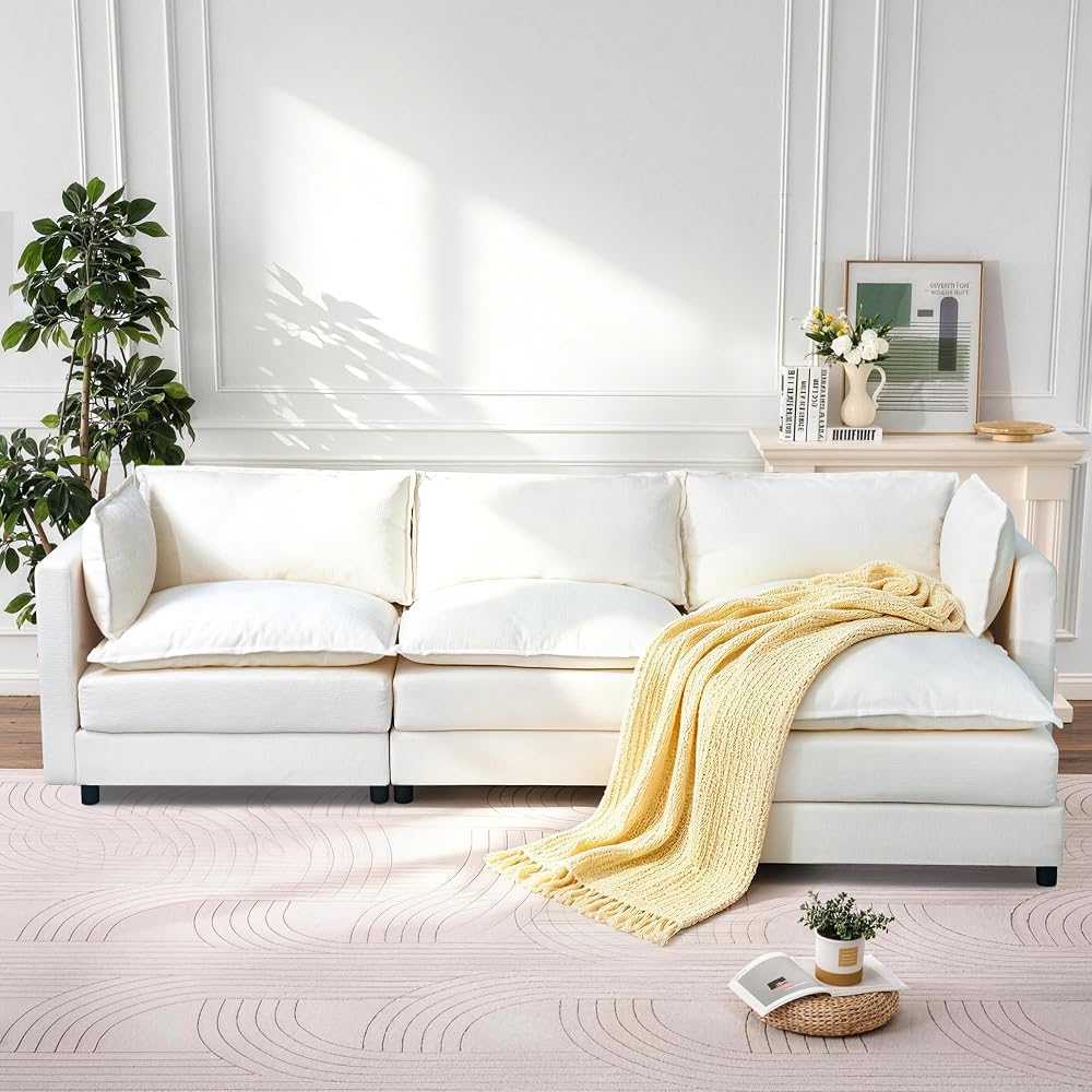 104.9" Modular Sectional Couches, L Shaped Cloud Couch